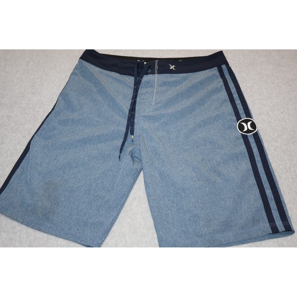 Hurley Phantom Board Shorts Mens 31 Blue Heathered Striped Swim Trunks